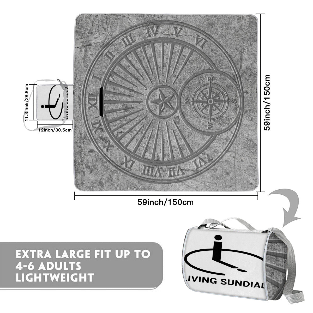 Square Picnic Mat - Granite