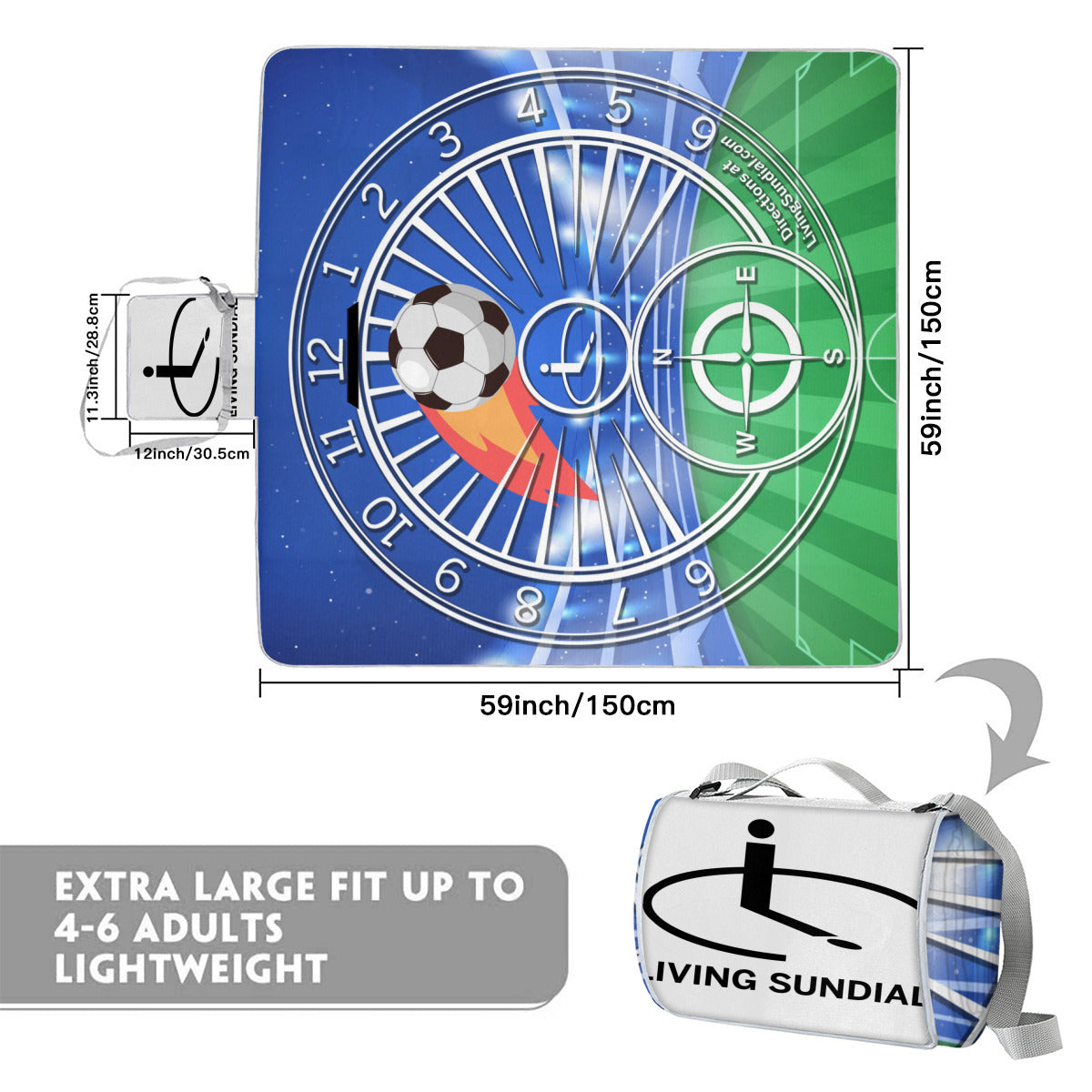 Square Picnic Mat - Soccer