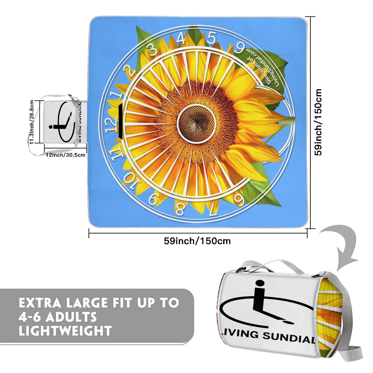 Square Picnic Mat - Sunflower