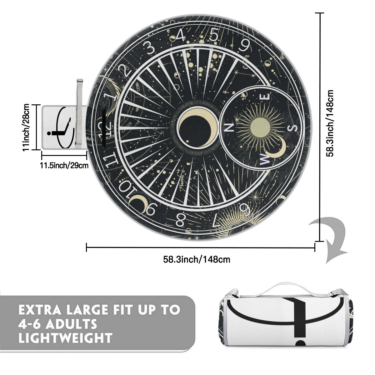 Round Picnic Mat - Celestial