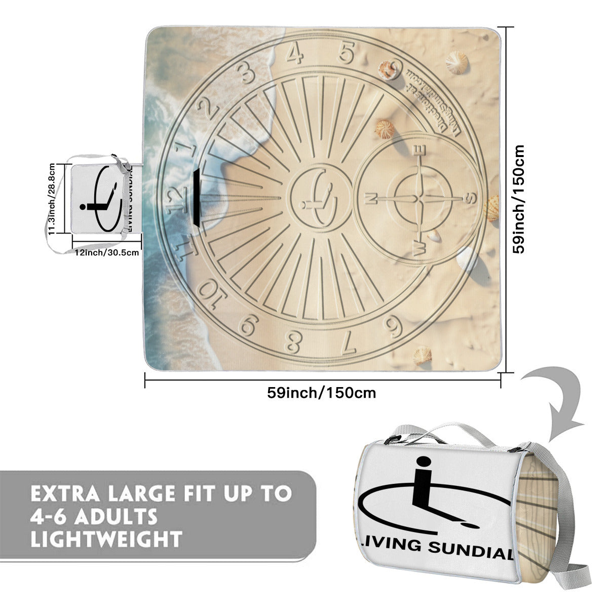 Square Picnic Mat - Beach