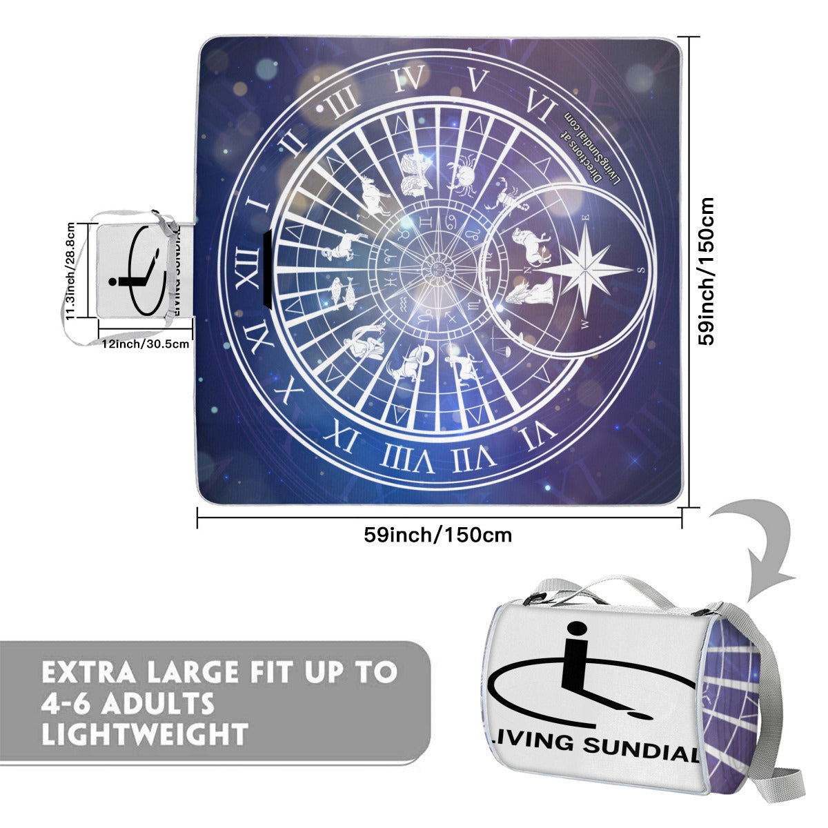 Square Picnic Mat - Celestial Signs
