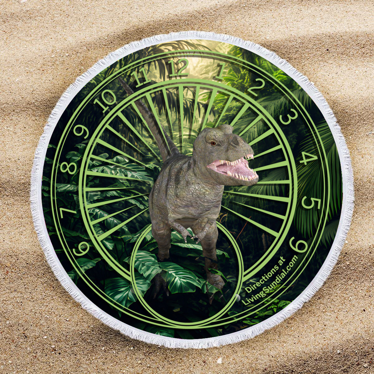Round Beach Towel - Dinosaur