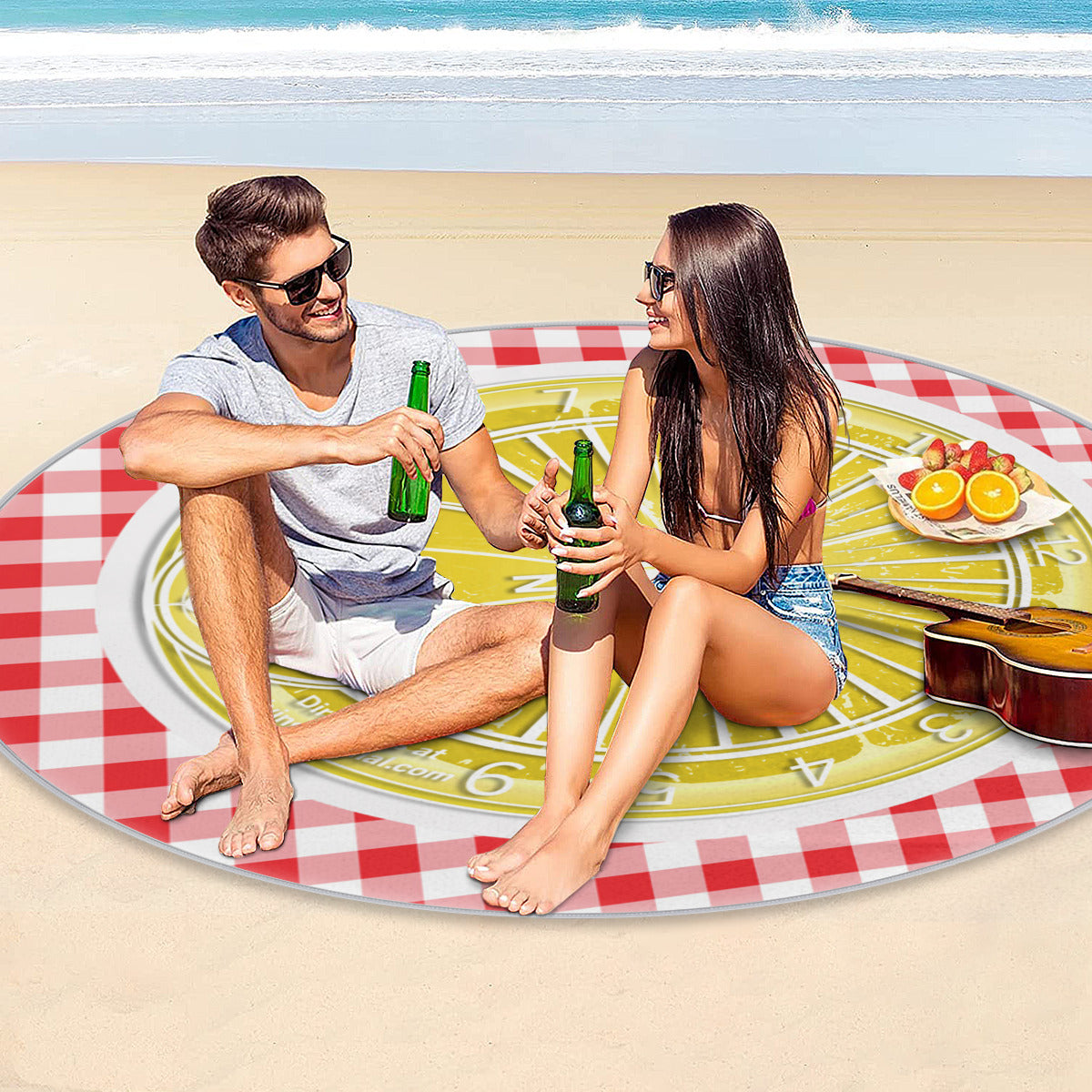 Round Picnic Mat - Lemon