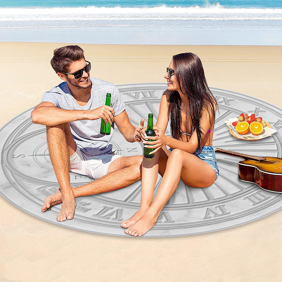 Round Picnic Mat - Marble