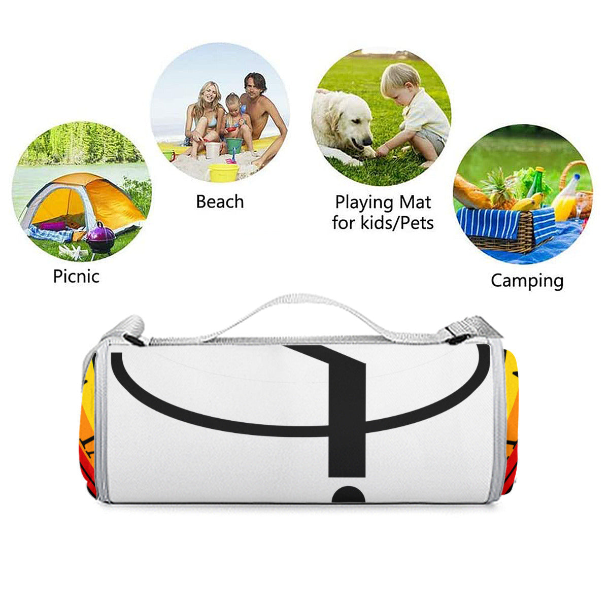 Round Picnic Mat - Rainbow